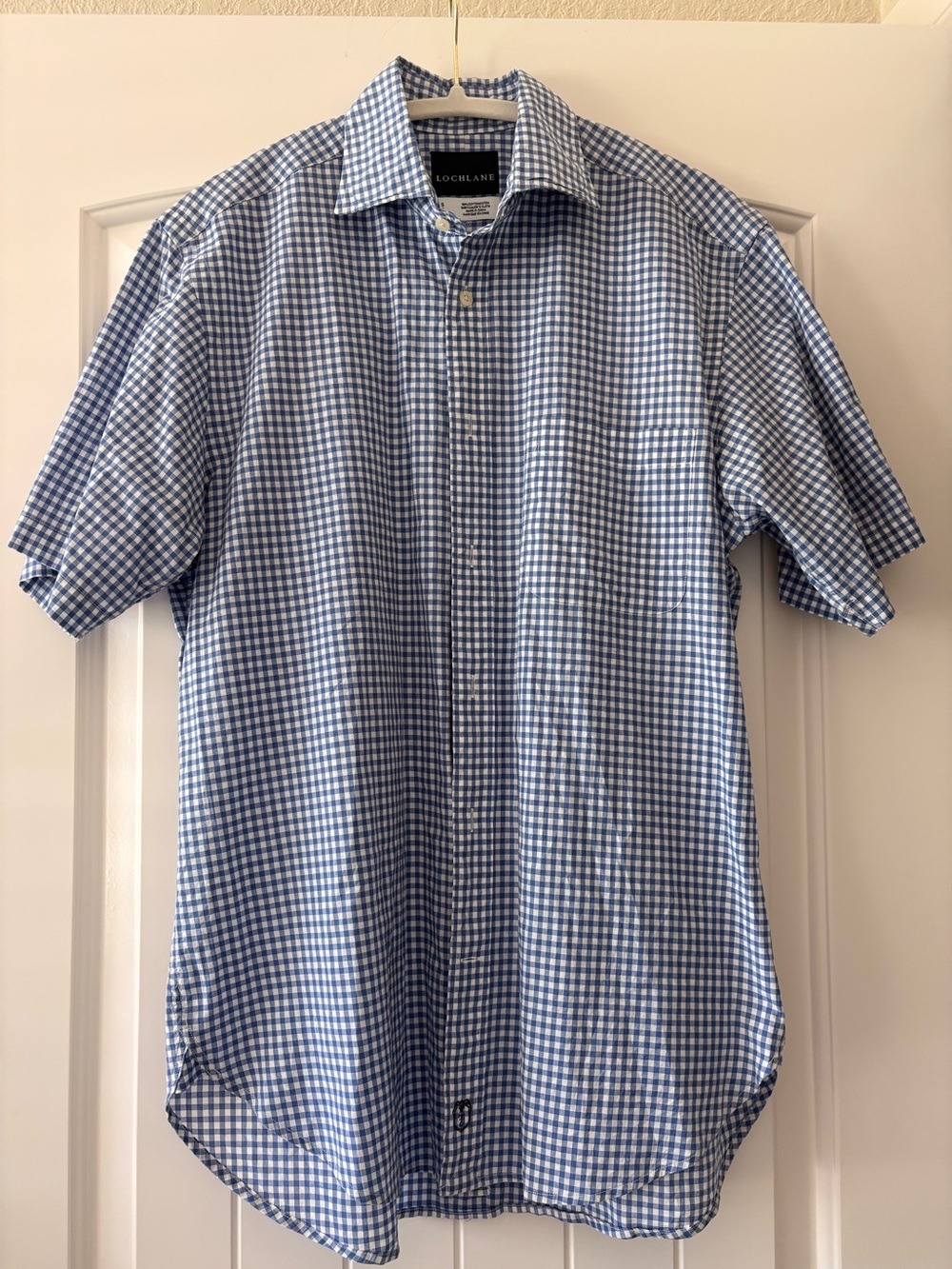 Lochlane Blue Gingham Short-Sleeve Button-Down Shirt